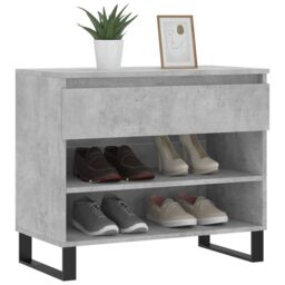 Berkfield Home Shoe Cabinet Concrete Grey 70x36x60 cm Engineered Wood - Size: 70 x 36 x 60 cm - thumbnail 3