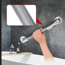 NESTLUNE 30cm Anti Slip Shower Grab Handle Stainless Steel in Silver - Size: 180 cm width x 180 cm drop - thumbnail 4