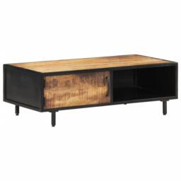 Berkfield Home Coffee Table 105x50x35 cm Rough Mango Wood in Brown - Size: 105 x 50 x 35 cm - thumbnail 9