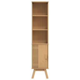 Berkfield Home Bathroom Cabinet Brown 35x30x159 cm Solid Pine wood in Beige - Size: 35 x 30 x 159 cm - thumbnail 6