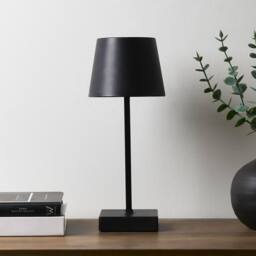 OHS Bedside Cordless Table Lamp LED Battery Operated Night Light in Black - thumbnail 3