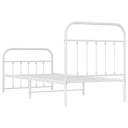 Berkfield Home Metal Bed Frame with Headboard & Footboard White 90x200 cm - thumbnail 8