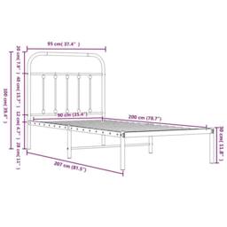 Berkfield Home Metal Bed Frame with Headboard & Footboard White 90x200 cm - thumbnail 9