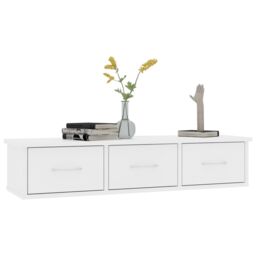 Berkfield Home Wall-mounted Drawer Shelf White 88x26x18.5 cm Engineered Wood - thumbnail 3