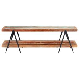 Berkfield Home TV Cabinet 160x40x50 cm Solid Reclaimed Wood in Brown - Size: 160 x 40 x 50 cm - thumbnail 1