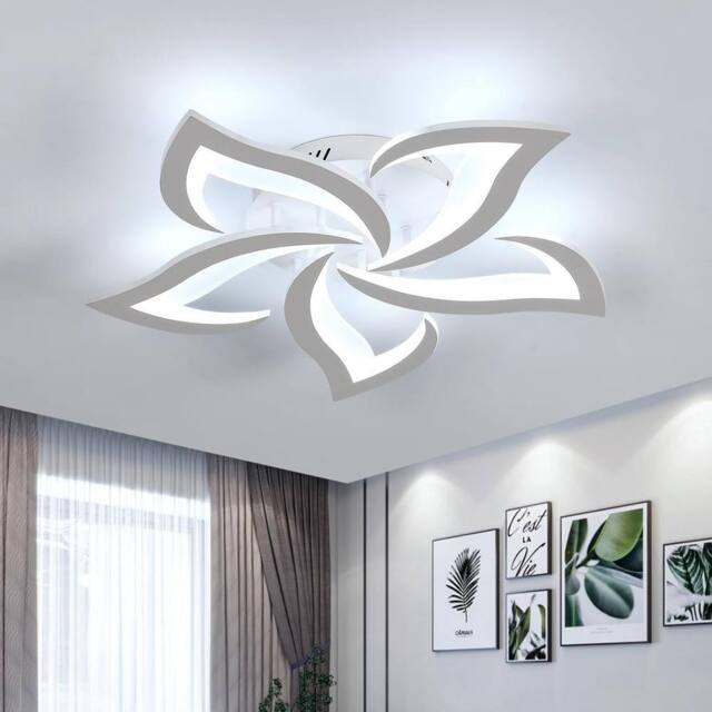 Goeco Light LED Ceiling Light 60W 6500K Modern Simple Living Room Lamp 60cm in White - image 1