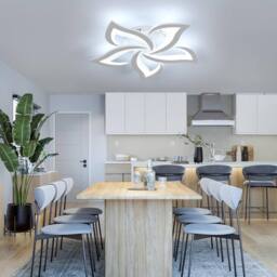 Goeco Light LED Ceiling Light 60W 6500K Modern Simple Living Room Lamp 60cm in White - thumbnail 2