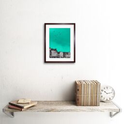 "Artery8 Wall Art Print Rooftop Birds Leith Framed 9X7 in Brown - Size: W7"" x H9""" - thumbnail 2