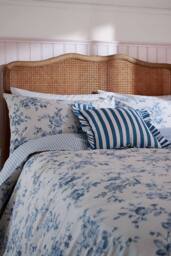 Helena Springfield 'Candy Stripe' Cotton Cushion in Blue - Size: 40 cm x 40 cm - thumbnail 3