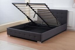 Outdoor Living Oslo Charcoal Linen Tufted Ottoman Bed Frame - Size: Double - thumbnail 3
