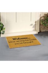 Artsy Mats We're Serving the Bottle you've Brought Doormat in Black - Size: 40 cm x 60 cm - thumbnail 3