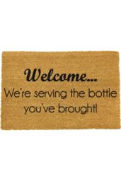 Artsy Mats We're Serving the Bottle you've Brought Doormat in Black - Size: 40 cm x 60 cm - thumbnail 1