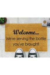 Artsy Mats We're Serving the Bottle you've Brought Doormat in Black - Size: 40 cm x 60 cm - thumbnail 2