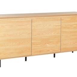 Wyld and Coco Three-Door Sideboard Light Brown with Black Metal Legs - thumbnail 2