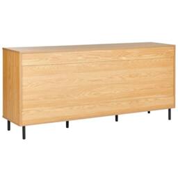 Wyld and Coco Three-Door Sideboard Light Brown with Black Metal Legs - thumbnail 6