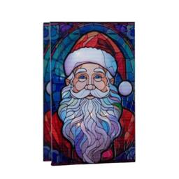 Samuel Alexander 21cm Double Sided Stained Glass Santa Decoration with LEDs