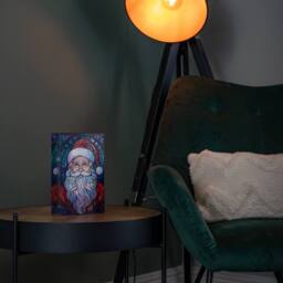 Samuel Alexander 21cm Double Sided Stained Glass Santa Decoration with LEDs - thumbnail 3