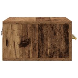 Berkfield Home Bedside Cabinet Wall-Mounted Old Wood 35x35x20 cm in Brown - Size: 35 x 35 x 20 cm - thumbnail 7