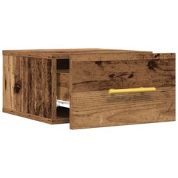 Berkfield Home Bedside Cabinet Wall-Mounted Old Wood 35x35x20 cm in Brown - Size: 35 x 35 x 20 cm - thumbnail 5