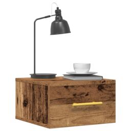 Berkfield Home Bedside Cabinet Wall-Mounted Old Wood 35x35x20 cm in Brown - Size: 35 x 35 x 20 cm - thumbnail 3