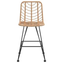 Berkfield Home Bar Stools 2 pcs 45x56x103.5 cm PE Rattan & Steel in Brown - thumbnail 4