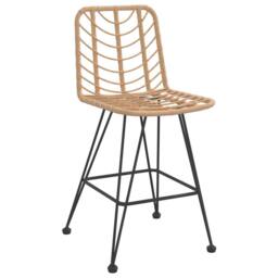 Berkfield Home Bar Stools 2 pcs 45x56x103.5 cm PE Rattan & Steel in Brown - thumbnail 3