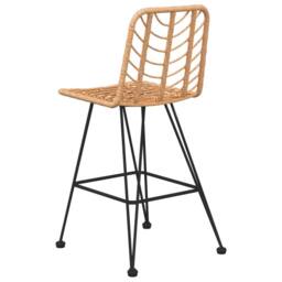 Berkfield Home Bar Stools 2 pcs 45x56x103.5 cm PE Rattan & Steel in Brown - thumbnail 6