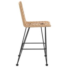 Berkfield Home Bar Stools 2 pcs 45x56x103.5 cm PE Rattan & Steel in Brown - thumbnail 5