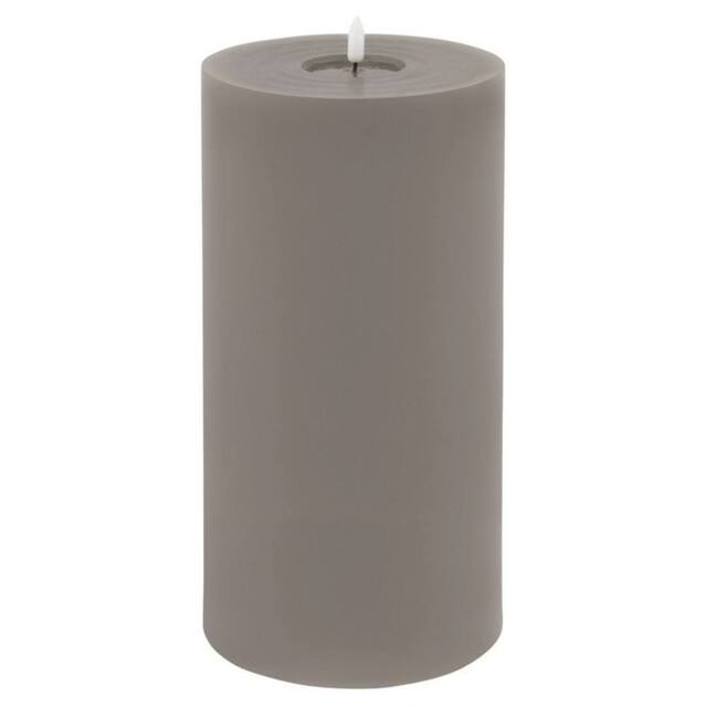 Lemon Pavilion Furniture and Decor Luxe Collection Melt Effect LED Candle, Wax, L15 x W15 x H30 cm, Grey