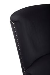 Orsina Velvet Dining Chair, Dining Room Accent Chair, Velvet Upholstered Wing Chair with Wooden Legs in Black - thumbnail 6
