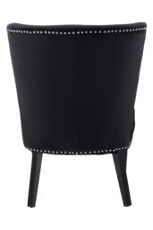 Orsina Velvet Dining Chair, Dining Room Accent Chair, Velvet Upholstered Wing Chair with Wooden Legs in Black - thumbnail 2
