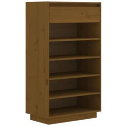 Berkfield Home Shoe Cabinet Honey Brown 60x34x105 cm Solid Wood Pine - Size: 60 x 34 x 105 cm
