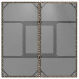 Berkfield Home Garden Table with Glass Top Grey 80x80x75 cm Poly Rattan - Size: 80 x 80 x 75 cm - thumbnail 7