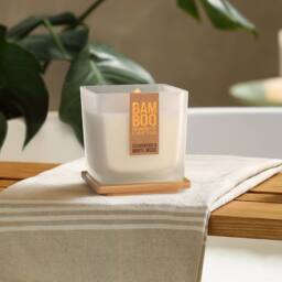 Bamboo Large Soy Wax Candle - Cedarwood & White Musk in Cool White - thumbnail 2