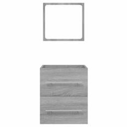 Berkfield Home Bathroom Cabinet with Mirror Grey Sonoma 41x38.5x48 cm Engineered Wood - thumbnail 5