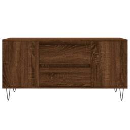 Berkfield Home Modern Coffee Table Brown Oak 102x44.5x50 cm Engineered Wood - thumbnail 5