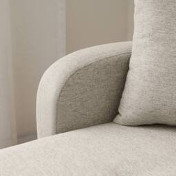 BTM L-Shaped 3-Seater Corner Sofa with Chaise, Cotton-Linen Fabric in Grey - Size: A - thumbnail 8