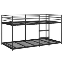 Berkfield Home Breathable Bunk Bed without Mattress Black 107x203 cm Steel - thumbnail 4
