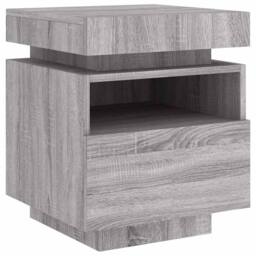 Berkfield Home Decorative Bedside Cabinets with LED Lights 2 pcs Grey Sonoma 40x - thumbnail 6