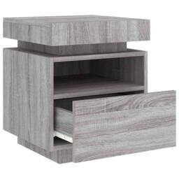 Berkfield Home Decorative Bedside Cabinets with LED Lights 2 pcs Grey Sonoma 40x - thumbnail 7