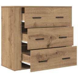 Berkfield Home Sideboard Artisan Oak 80x33x70 cm Engineered Wood in Brown - Size: 80 x 33 x 70 cm - thumbnail 4