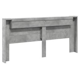 Berkfield Home Headboard Cabinet with LED Concrete Grey 220x16.5x103.5 cm - thumbnail 8