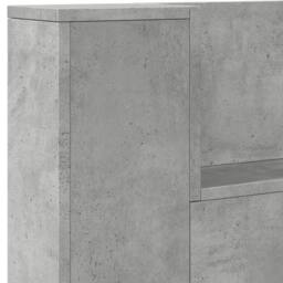 Berkfield Home Headboard Cabinet with LED Concrete Grey 220x16.5x103.5 cm - thumbnail 9