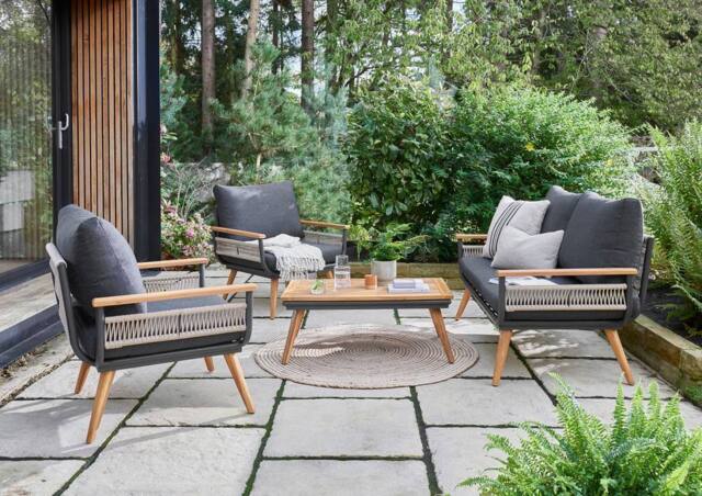 Norfolk Leisure Kimora 4 Seat Lounge Set in Grey