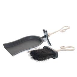 Lemon Pavilion Furniture and Decor Chrome Crook Handled Hearth Tidy Set, Metal, L14 x W38 x H9 cm, Silver in Grey - thumbnail 2