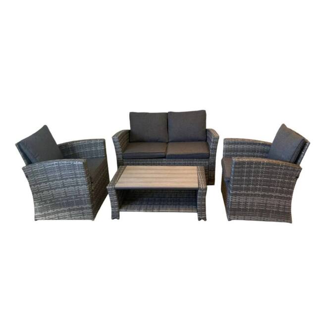 Outdoor Living The Wilmslow 4 Seat Rattan Sofa Lounge Set in Grey - image 1