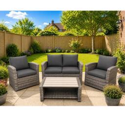 Outdoor Living The Wilmslow 4 Seat Rattan Sofa Lounge Set in Grey - thumbnail 7