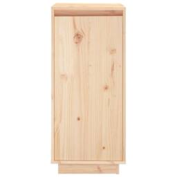 Berkfield Home Shoe Cabinet 35x35x80 cm Solid Wood Pine in Light Brown - Size: 35 x 35 x 80 cm - thumbnail 5