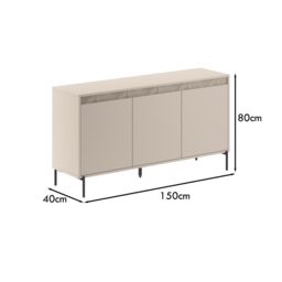 FWStyle 3 Door Large Sideboard Sandstone Modern Design in Beige - thumbnail 5