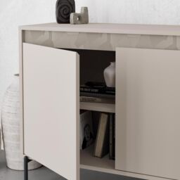 FWStyle 3 Door Large Sideboard Sandstone Modern Design in Beige - thumbnail 3